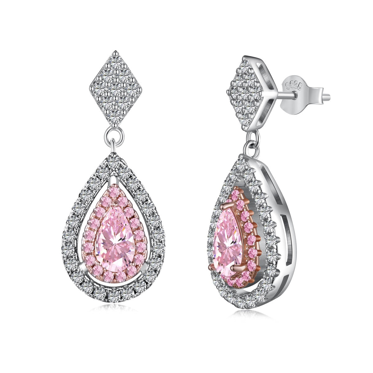 [Lucky Jewelry]Ornate Delicate Water Drop Shape Banquet Earrings