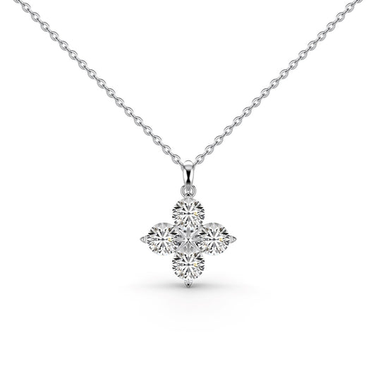 [Lucky Jewelry]Four-Leaf Clover And Eight-Pointed Star Necklace