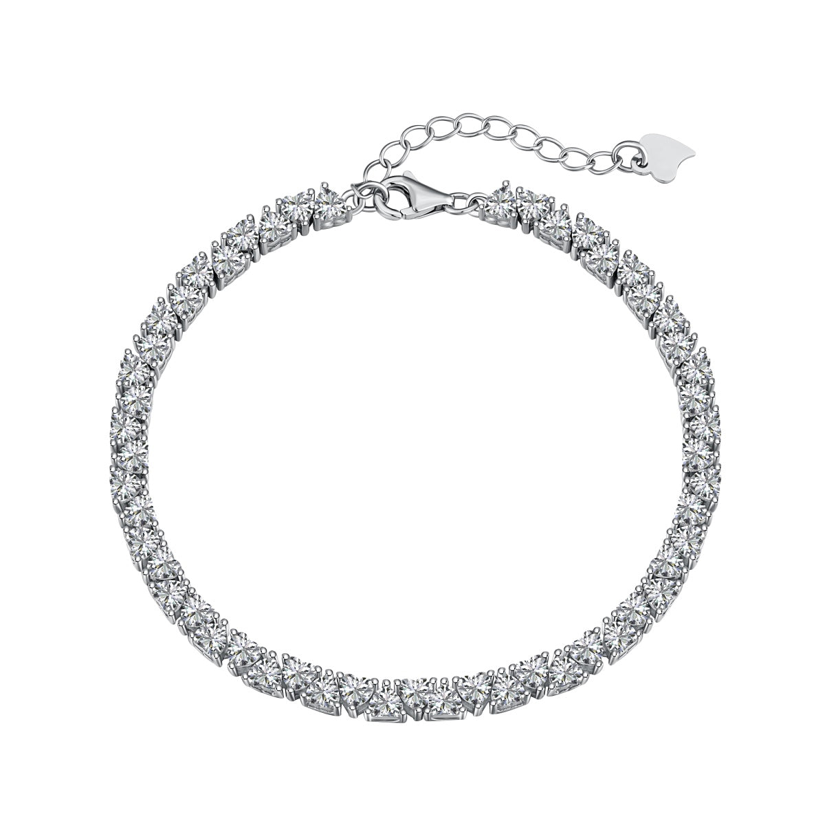 [Lucky Jewelry]Dazzling Romantic Heart Shape Lover Bracelet