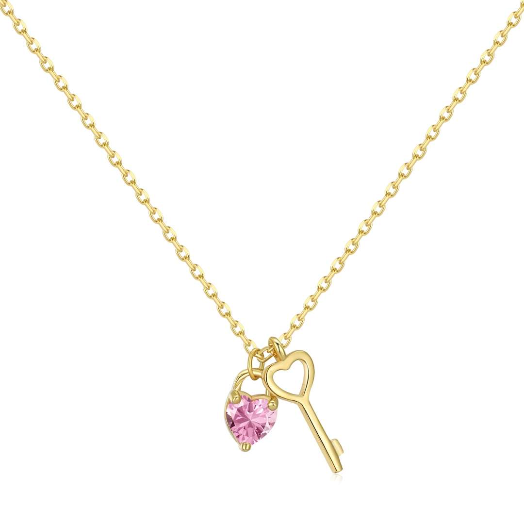 [Lucky Jewelry]Unique Heart Shape Key Pendent Necklace