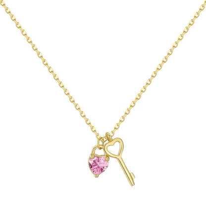 [Lucky Jewelry]Unique Heart Shape Key Pendent Necklace