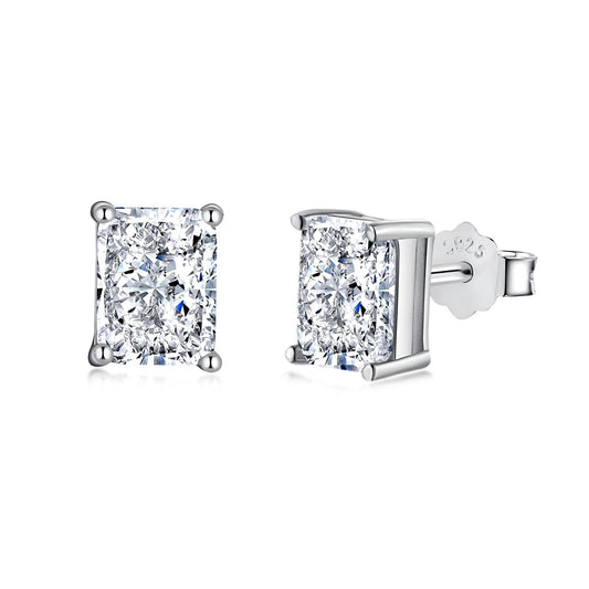 [Lucky Jewelry]Radiant Luxurious Princess Cut Daily Earrings