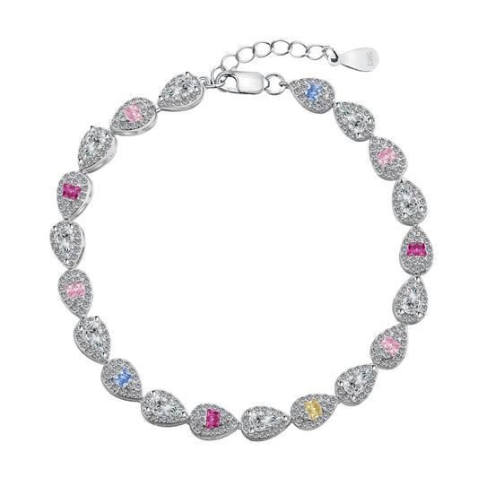 [Lucky Jewelry]0.25 Carat Radiant Water Drop Shape Daily Bracelet