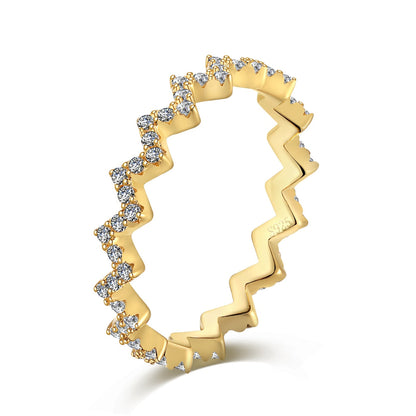 [Lucky Jewelry]Delicate Enchanting Wave Shape Daily Ring