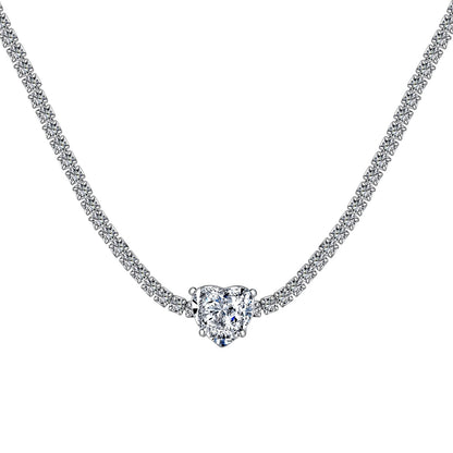[Lucky Jewelry]2.0 Carat Luckyling Tennis Heart Cut Necklace