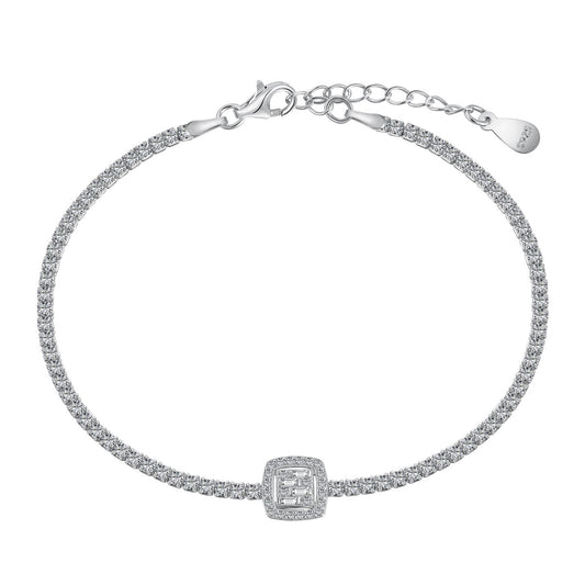 [Lucky Jewelry]Luxurious Dazzling Square Shape Banquet Bracelet