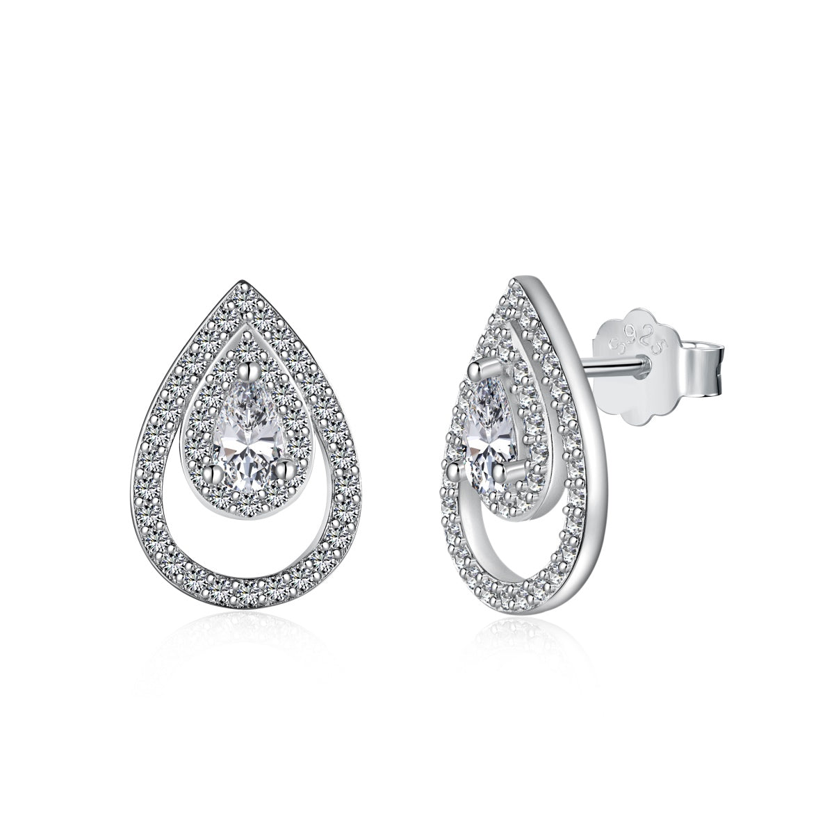 [Lucky Jewelry]Luckyling Delicate Water Drop Shape Daily Earrings