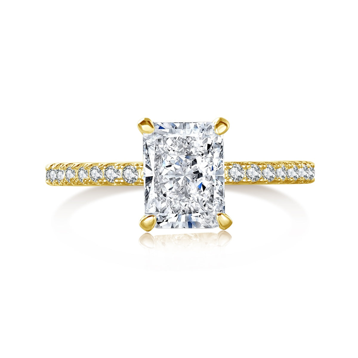 [Lucky Jewelry]2.0 Carat Dazzling Luckyling Radiant Cut Party Ring