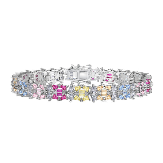 [Lucky Jewelry]Delicate Colorful Multi Cut Party Bracelet