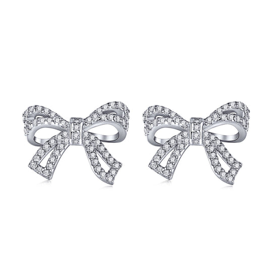 [Lucky Jewelry]Dainty Bow Shape Earrings