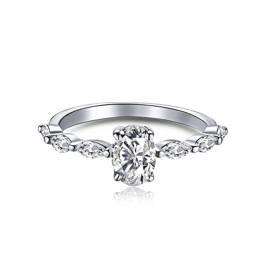 [Lucky Jewelry]0.75 Carat Luxurious Vibrant Elongated Cushion Cut Daily Ring