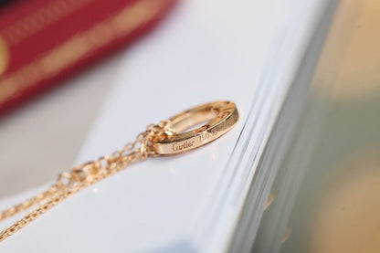 [⭐Seralia]LOVE NECKLACE ADJUSTABLE ROSE GOLD 2 DIAMOND