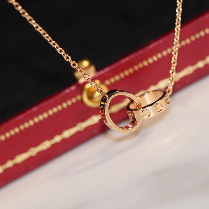 [⭐Seralia]LOVE NECKLACE PINK GOLD AND SILVER