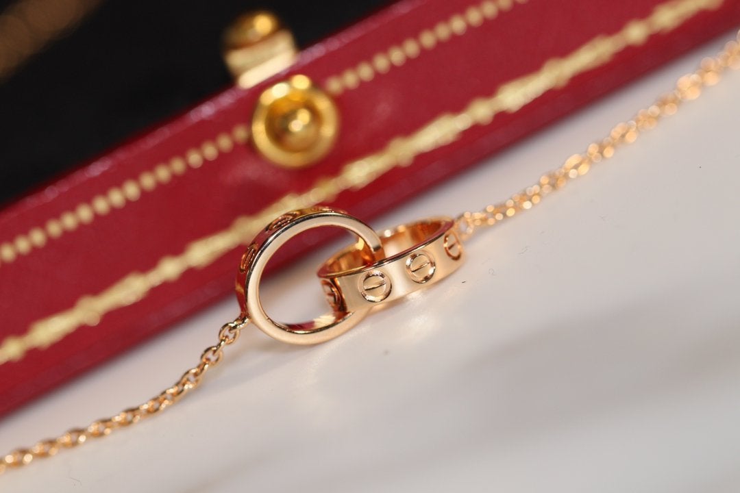 [⭐Seralia]LOVE NECKLACE PINK GOLD AND SILVER