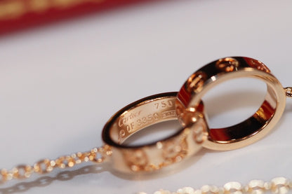 [⭐Seralia]LOVE NECKLACE PINK GOLD AND SILVER