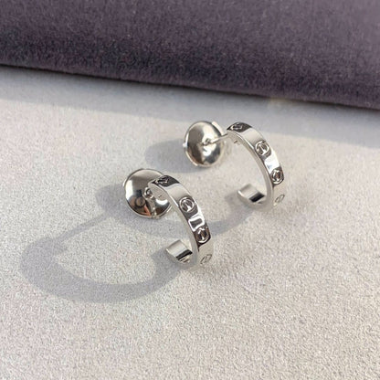 [⭐Seralia]LOVE EARRINGS 2.65MM SILVER