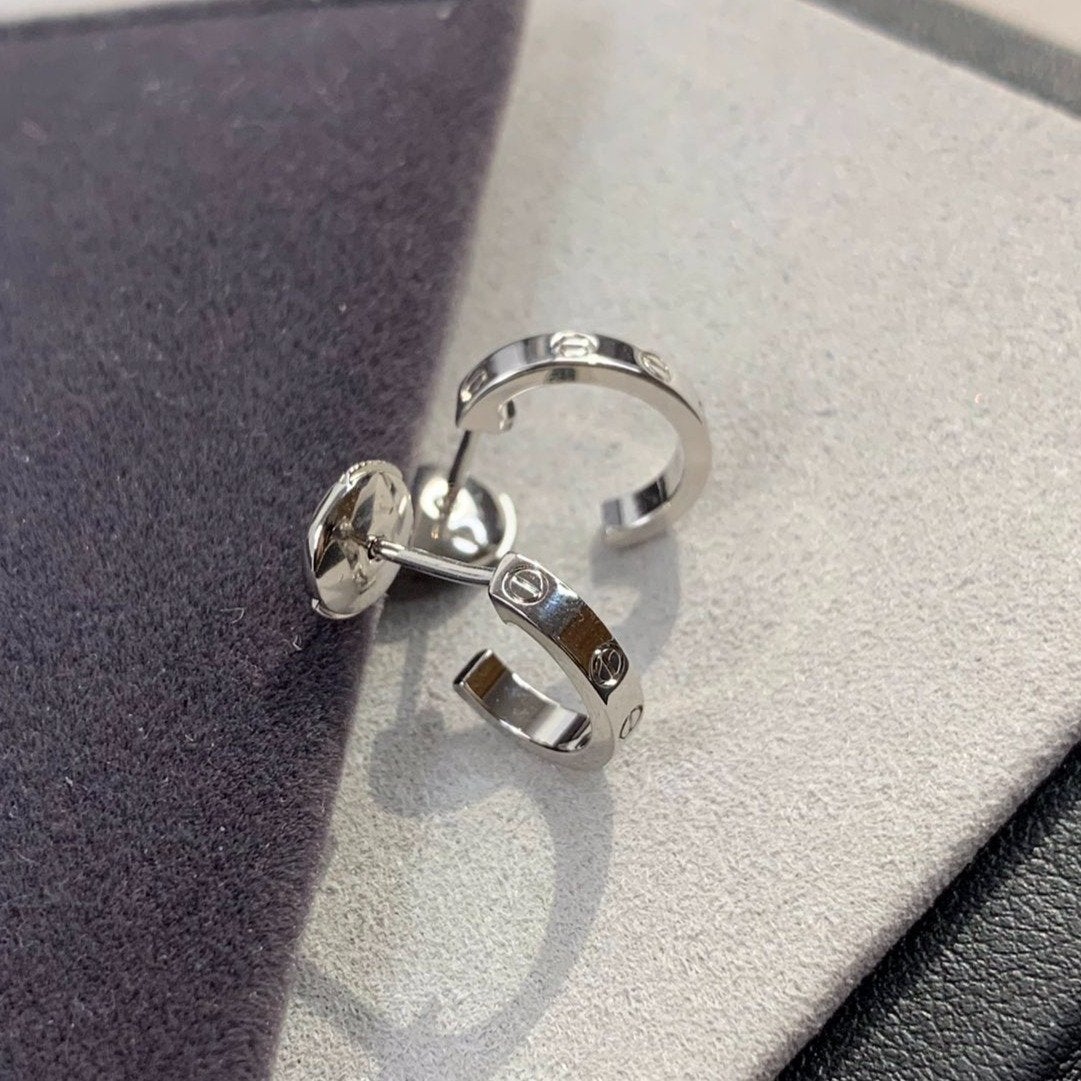 [⭐Seralia]LOVE EARRINGS 2.65MM SILVER