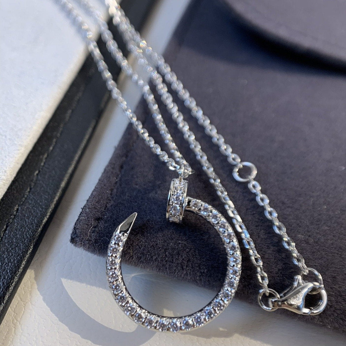 [⭐Seralia]JUSTE NECKLACE SILVER DIAMONDS