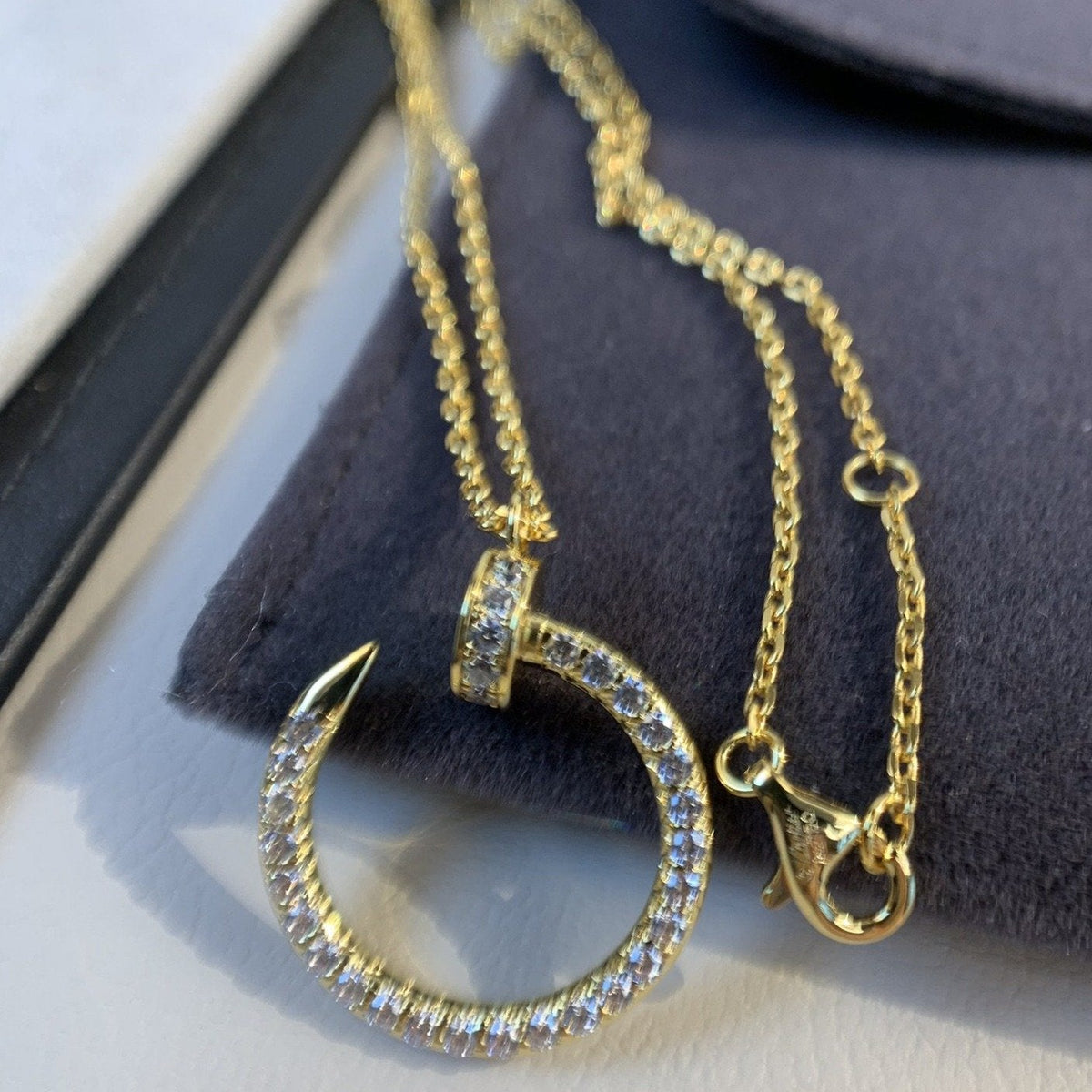 [⭐Seralia]JUSTE NECKLACE GOLD DIAMONDS