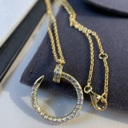 [⭐Seralia]JUSTE NECKLACE GOLD DIAMONDS