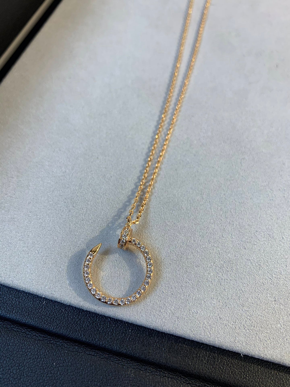 [⭐Seralia]JUSTE NECKLACE PINK GOLD DIAMONDS