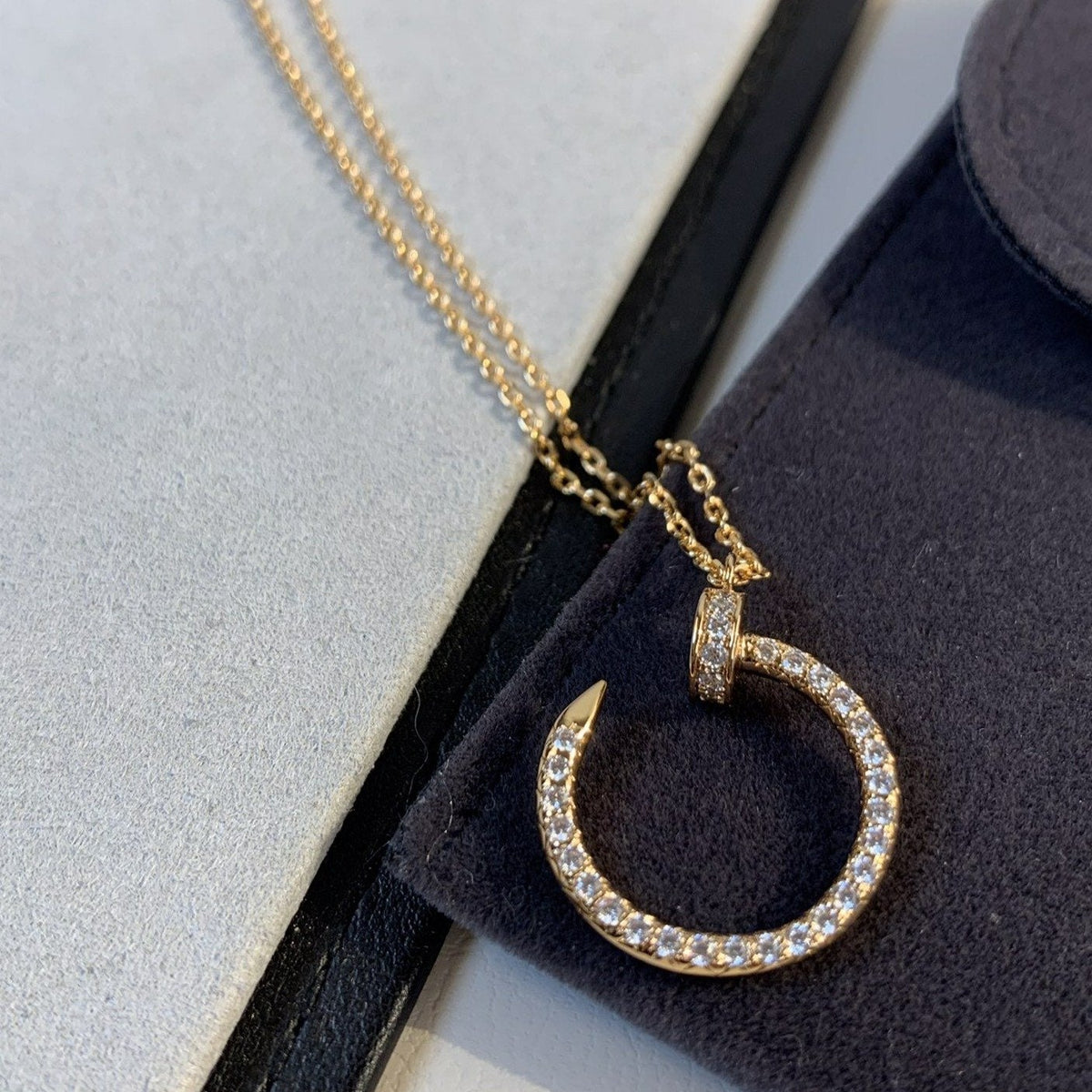 [⭐Seralia]JUSTE NECKLACE PINK GOLD DIAMONDS