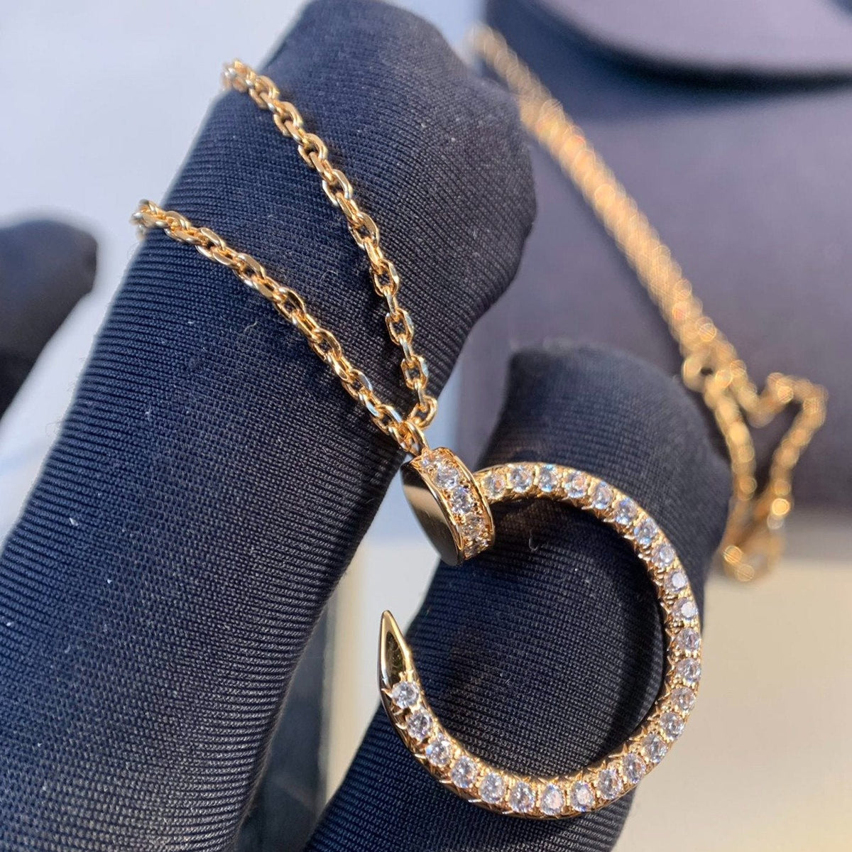 [⭐Seralia]JUSTE NECKLACE PINK GOLD DIAMONDS