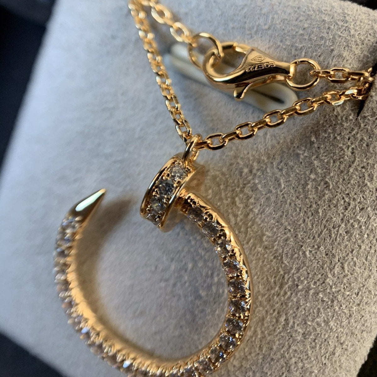 [⭐Seralia]JUSTE NECKLACE PINK GOLD DIAMONDS
