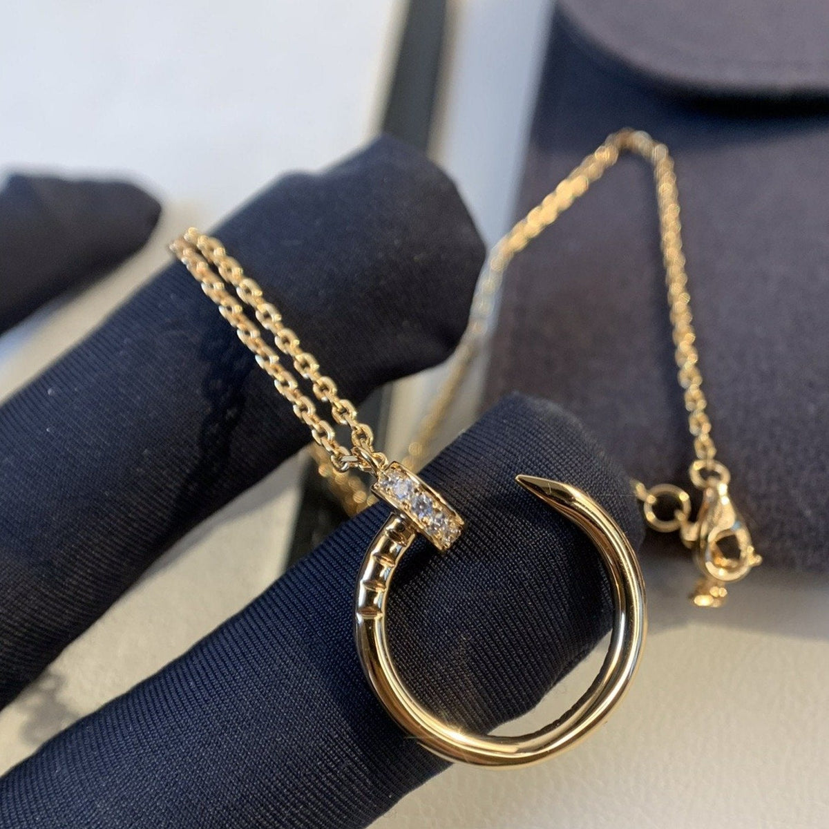 [⭐Seralia]JUSTE NECKLACE PINK GOLD DIAMONDS