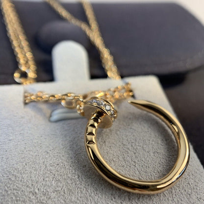 [⭐Seralia]JUSTE NECKLACE PINK GOLD DIAMONDS