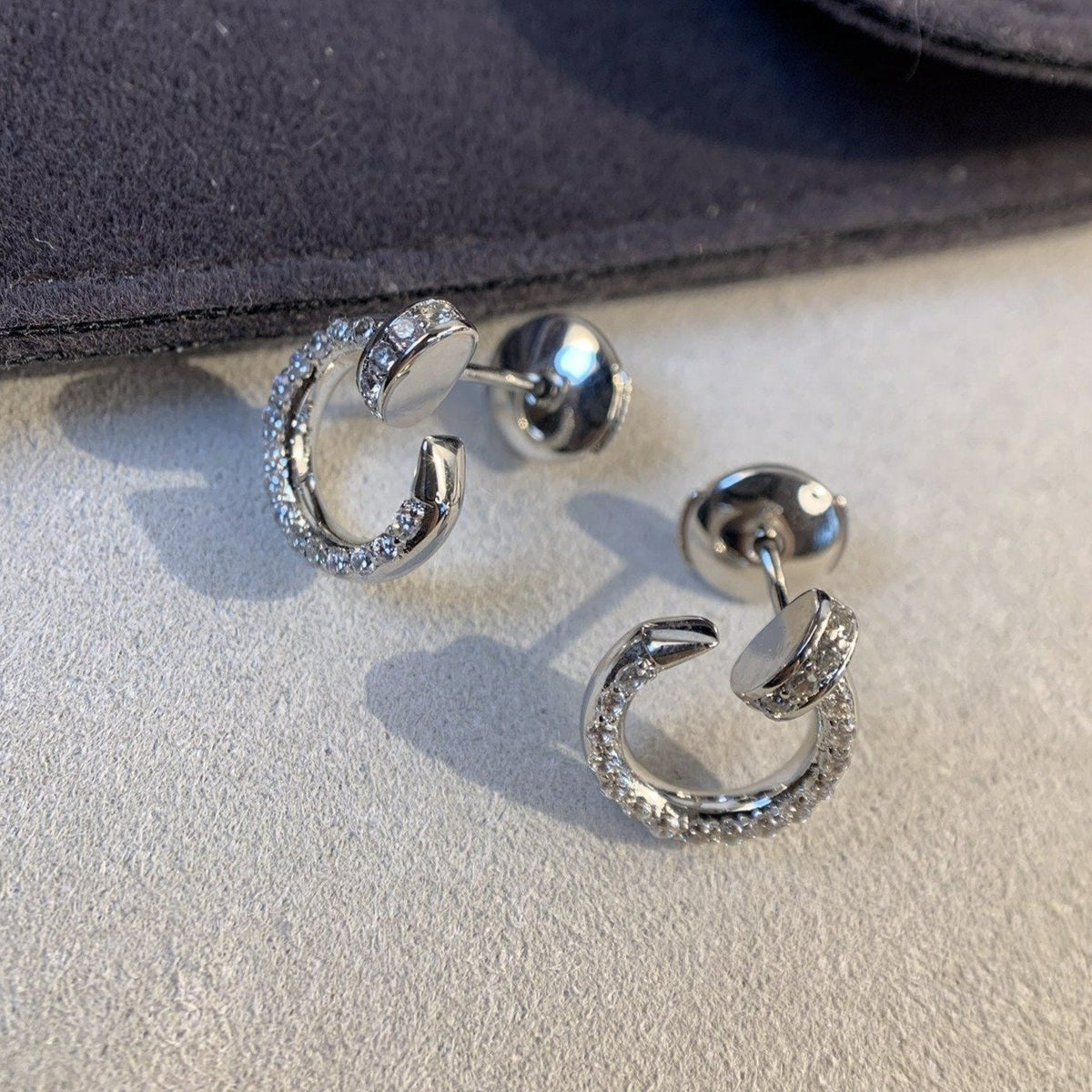 [⭐Seralia]JUSTE EARRINGS SILVER DIAMONDS