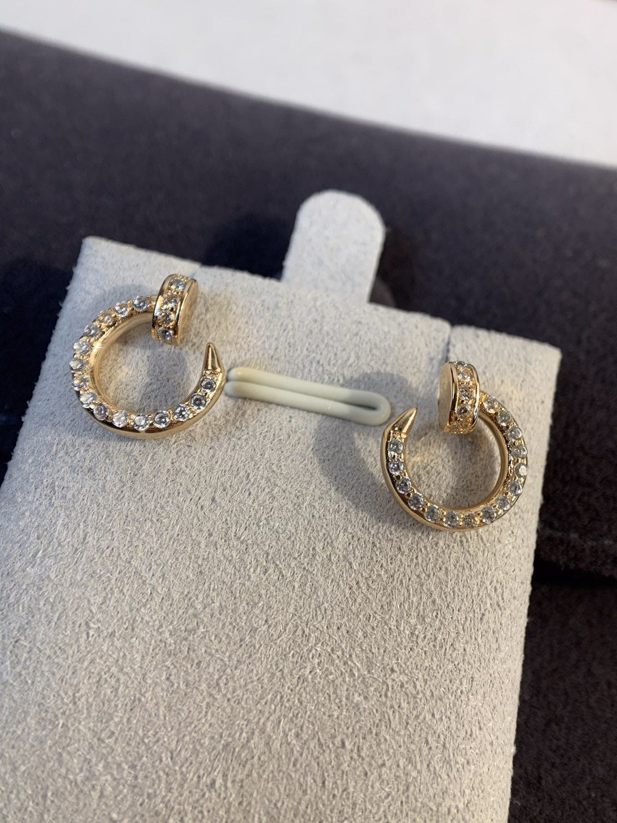 [⭐Seralia]JUSTE EARRINGS GOLD DIAMONDS