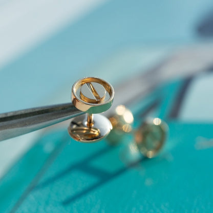 [⭐Seralia]LOVE EARRINGS PINK GOLD 10MM