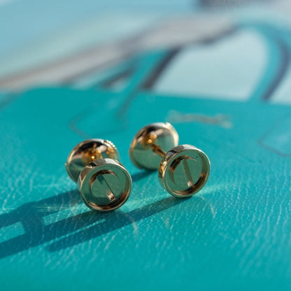 [⭐Seralia]LOVE EARRINGS PINK GOLD 10MM