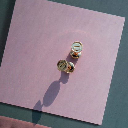 [⭐Seralia]LOVE EARRINGS PINK GOLD 10MM