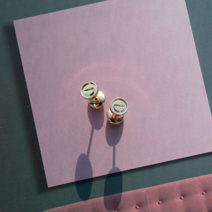 [⭐Seralia]LOVE EARRINGS PINK GOLD 10MM