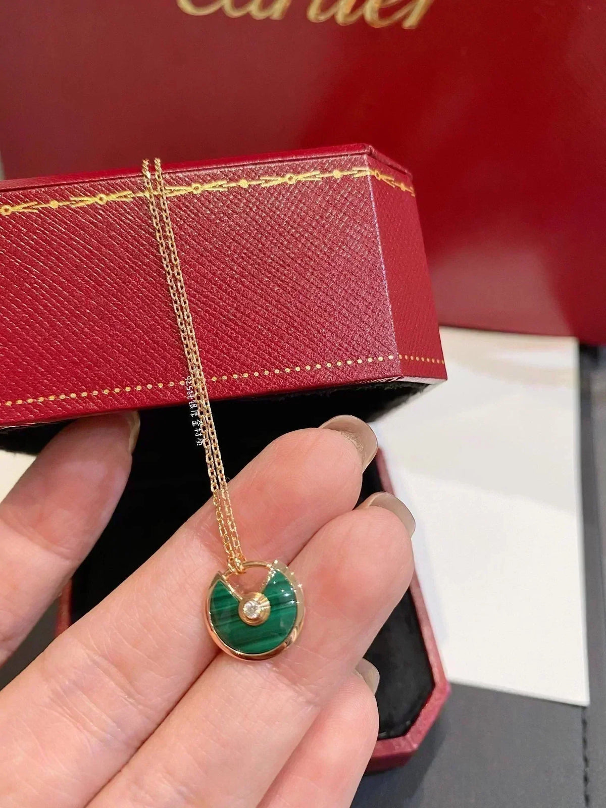 [⭐Seralia]AMULETTE ROSE GOLD MALACHITE NECKLACE