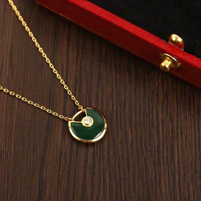 [⭐Seralia]AMULETTE GOLD MALACHITE NECKLACE