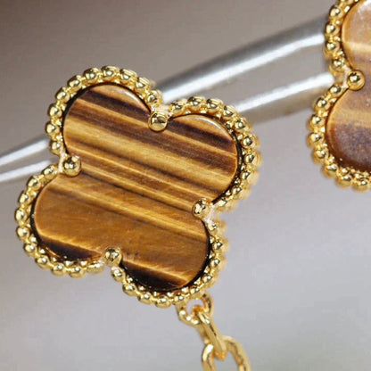 [⭐Seralia]CLOVER  2 MOTIF  TIGER EYE CARNELIAN EARRINGS