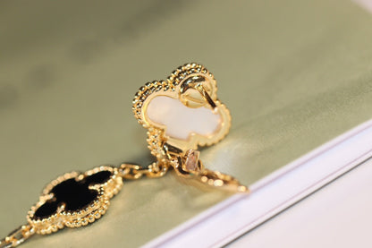 [⭐Seralia]CLOVER EARRINGS GOLD ONYX MOP 3 MOTIF