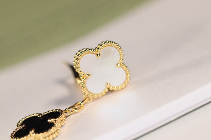 [⭐Seralia]CLOVER EARRINGS GOLD ONYX MOP 3 MOTIF