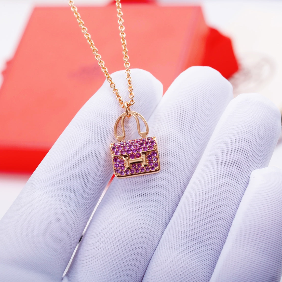 [⭐Seralia]CONSTANCE PEDANT PURPLE DIAMOND NECKLACE