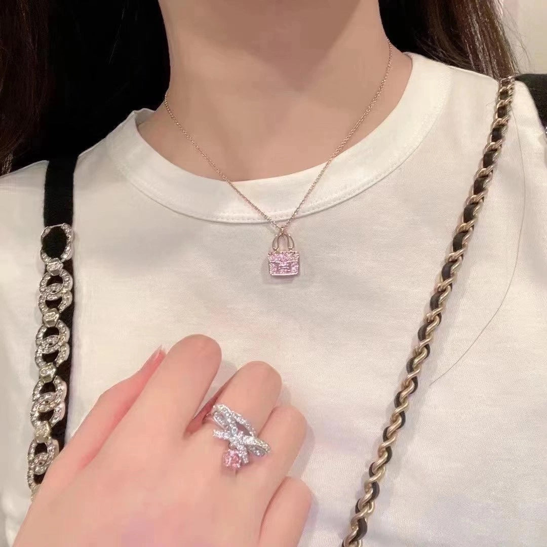 [⭐Seralia]CONSTANCE PEDANT PURPLE DIAMOND NECKLACE