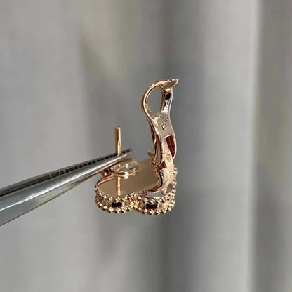 [⭐Seralia]CLOVER MEDIUM 1 MOTIFS  PINK MOP DIAMOND EARRINGS