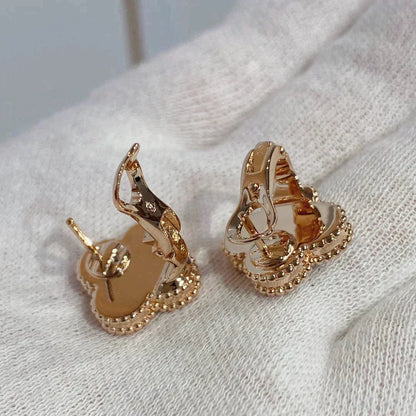 [⭐Seralia]CLOVER MEDIUM 1 MOTIFS CARNELIAN  DIAMOND earrings