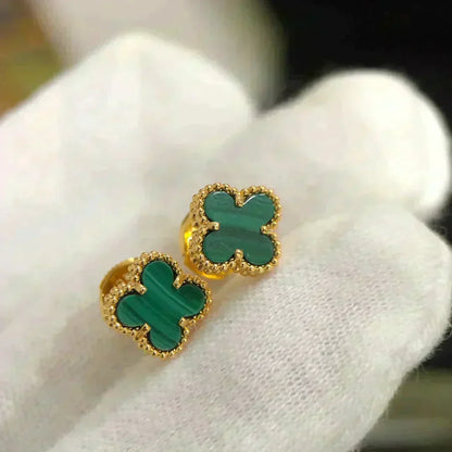[⭐Seralia]CLOVER MINI 9.5MM MALACHITE  EARRINGS