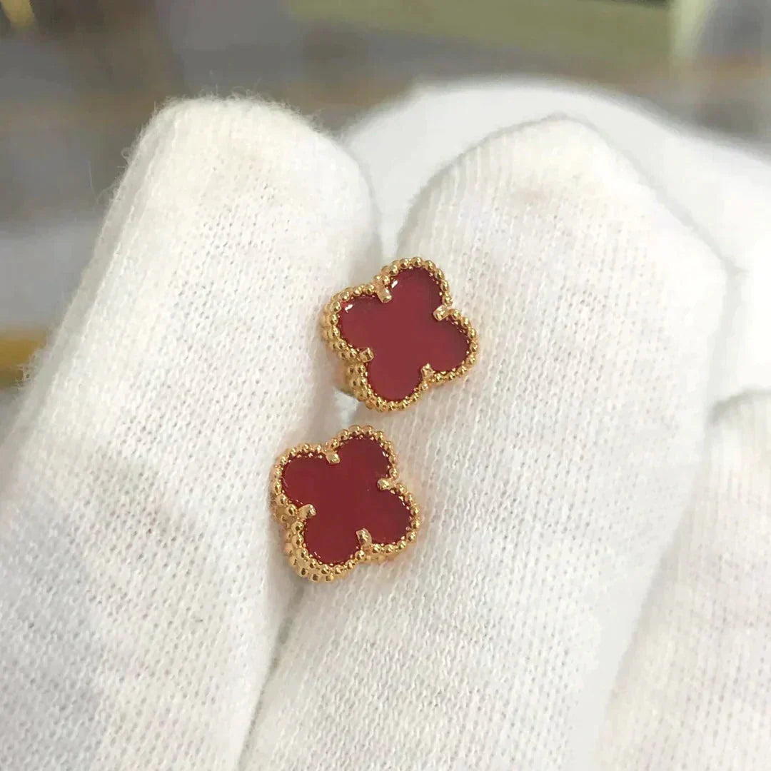 [⭐Seralia]CLOVER MINI 9.5MM CARNELIAN EARRINGS