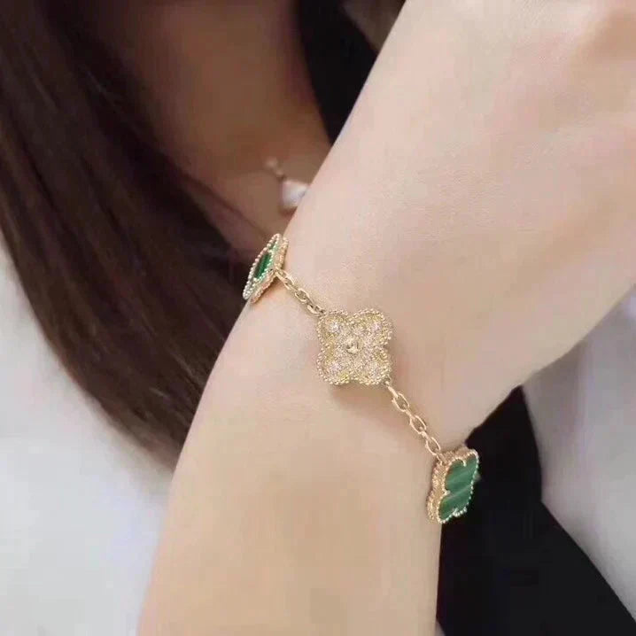 [⭐Seralia] CLOVER 5 MOTIF MALACHITE BRACELET COLLECTION