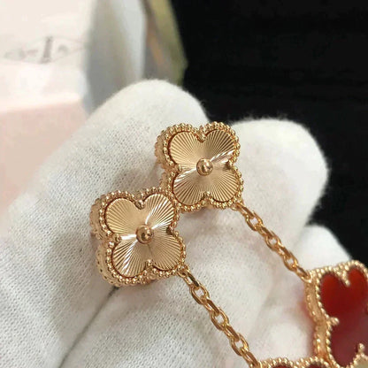 [⭐Seralia]CLOVER 2 MOTIF  LASER CARNELIAN EARRINGS