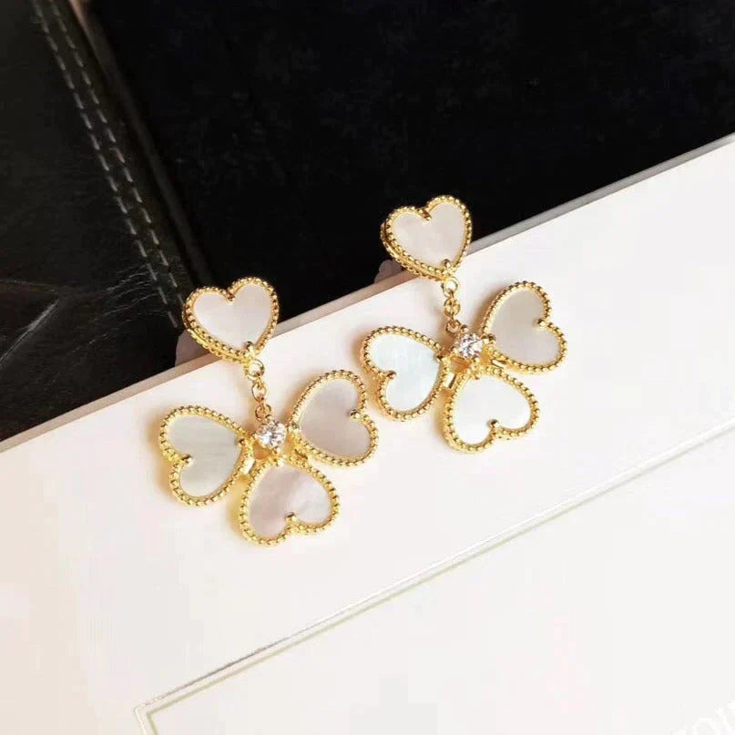 [⭐Seralia]CLOVER SWEET WHITE MOP EARRINGS